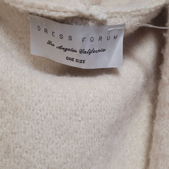 Dress Forum Oversized Hooded Cardigan Cream/Brown - One size - Picture 3 of 6